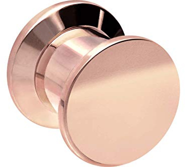 PIERCINGLINE Chirurgenstahl Plug GLÄNZEND Piercing Ohr Tube Tunnel Roségoldfarben 12 mm