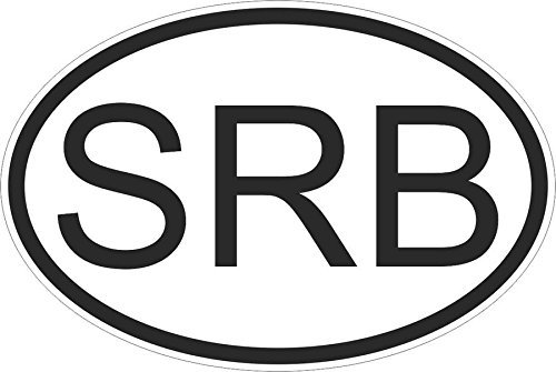 Akachafactory Selbstklebend Sticker Flagge Oval Code Länder Auto Moto Serbien Serbische SRB