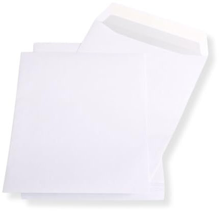 50 Stück Versandtaschen Briefumschläge C4 A4 weiß haftklebend ohne Fenster 229x324 mm HK