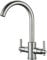 Funime® Brushed Kitchen Sink Taps Mixers Traditional Dual Lever Monobloc Swivel Spout Brass