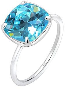 Elli Ring Damen Bandring Geo mit Kristall Blau in 925 Sterling Silber