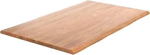 DELIFE Tischplatte Edge Akazie Natur 140x90cm Live-Edge