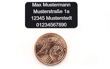 CopterFarm Drohnen, FPV Racer, Multicopter, Copter Kennzeichen Schild Plakette 30x15mm Lasergravur, selbstklebend Adressschild Kennzeichnung Kennzeichnungspflicht