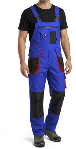 Stenso Kastor Arbeitslatzhose Herren Knieverstärkung Hammerschlaufe | Latzhose Herren mit elastischem Bund verstellbaren Trägern Latztasche Handytasche Hammerschlaufe Cargo und Kniepolstertaschen