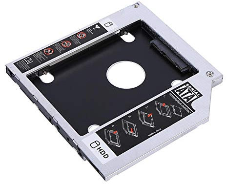 HDD Caddy Festplatte, Laufwerksrahmen, Festplattenrahmen Adapter ,Optischer DVD-Adapter mit 9.5 mm Aluminium, 2.5'' SATA HDD SSD Caddy Gehäuse Laufwerkschacht für alle Notebook