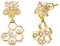 Emibele Ohrringe Damen, Vergoldetes Metall Ohrringe mit 925 Sterling Silber Nadeln, Kubik Zirkonia Messing Kleine Bienen & Honigwabe Ohrhänger für Damen Frauen Mädchen, Mode Schmuck - Champagner Gold