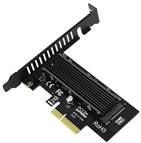 JEYI m.2 NVMe PCIE 3.0 Adapter mit Kühlgerät kombiniert, Kühlkörper Nvme + SK4 M.2 NVMe SSD auf PCIE 3.0 X4 Card Adapter M PCI Express und PCI-X8 X16