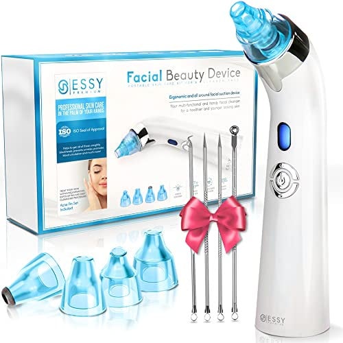 Essy Aspiratore Punti Neri Rimozione Aspira Punti Neri Profesionale Estrattore Naso Macchina Aspira Brufoli Pulizia Viso Schiaccia Rimuovi Comedoni Pori Acne Pore Cleaner Vacuum Blackhead Remover