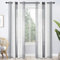 MRTREES Gardinen mit ösen, Voile Vorhänge Wohnzimmer Moderne Vorhang Weiß + Grau halbtransparent gestreift Vorhänge 260 × 140 cm (H x B) für Dekoration schals Gardine 2er Set