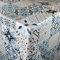 KEVKUS Wachstuch Tischdecke Meterware B5010-01 Mosaik Fliesen blau Portugal wählbar in eckig rund oval (Rand: Schnittkante (ohne Einfassung), 80 cm rund)