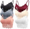 FEOYA Damen Spitzen BH ohne Bügel Gepolstert Yoga 6 pcs Pack Spitze BH Bra Top Set Sport-BHS für Women