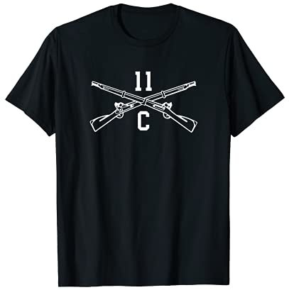 Mortier d'infantry 11C - Fusils croisés T-Shirt