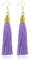 YAZILIND Pendientes colgantes largos con borlas Joyas Pendientes de fiesta de estilo simple para mujeres (Morado)