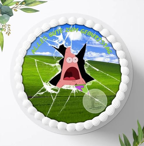 Für die Geburtstags Torte, Zuckerbild kompatibel mit: Spongebob, Essbares Foto für Torten, Fondant, Tortenaufleger Ø 20cm, 0093z