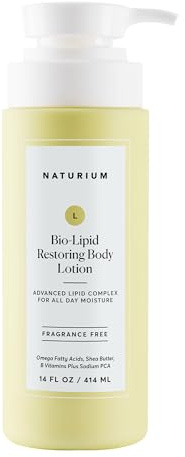 Naturium Bio-Lipid Restoring Moisturizing Body Lotion with Shea Butter, Fragrance Free, 14 oz
