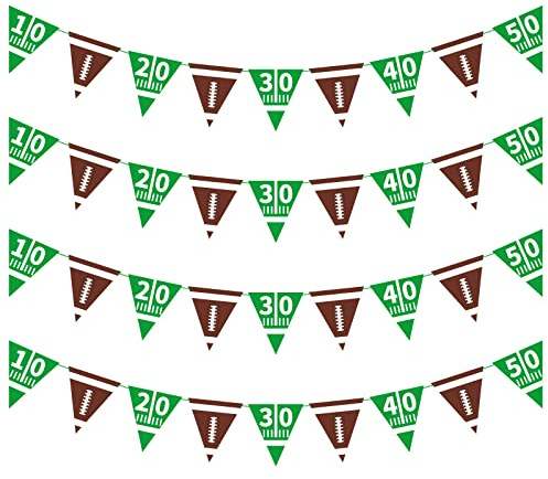 Fußball-Partyzubehör, Fußball-Papier-Wimpel, Wimpelkette, American Football-Thema, Dreiecksflaggen, Banner für Geburtstagsparty-Dekorationen