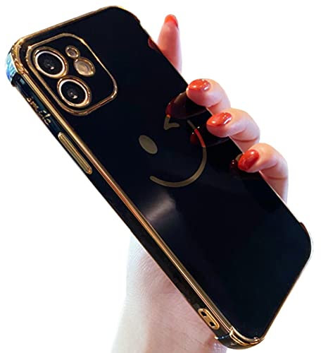 Vepbk Case for iPhone 12 Mini, Soft Silicone Case Cover with Cute Pattern Design Thin Slim Flexible TPU Bumper Shockproof Rubber Coloured Shell Back Cover Phone Case for iPhone 12 Mini,Black