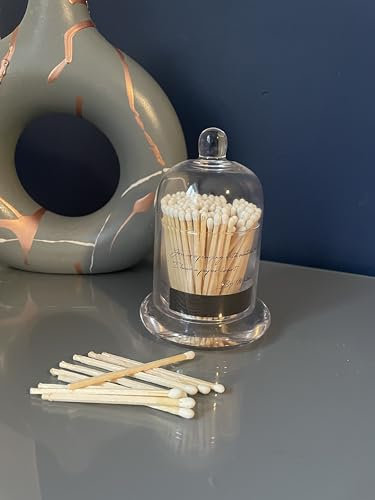 Gran punta blanca que combina en un tarro de campana de cristal – Decoración del hogar para el cuidado de las velas