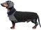 Geyecete Dackel Hundemantel, Warmer Quilten Mantel Mit Geschirr Loch, Winddicht Rollkragen Hundejacke, Miniatur Weste Für Kleine Hunde - Schwarz-S