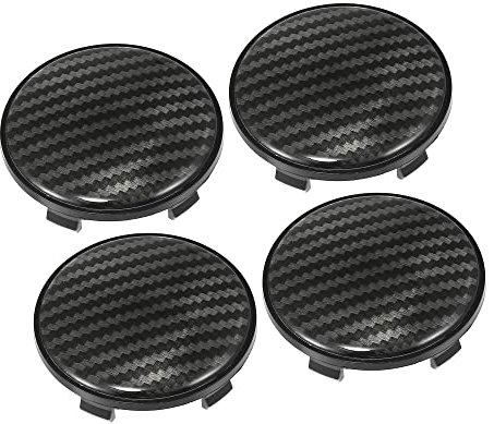 A ABSOPRO Roue Centre Moyeu Couverture 68mm Carbone Fibre Motif Noir (Ensemble de 4)
