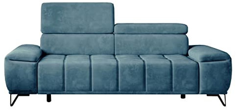 DomiMeble 3-Sitzer-Sofa Palladio + Elektrik - EIN modernes und Funktionelles Sofa, mit komfortabler Schlaffunktion, verstellbaren Kopfstützen, wellenförmigem Federsystem (Element 14)