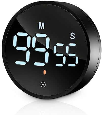 Birshe Temporizadores Digitales de Cocina Temporizador de Cuenta Atrás Magnético Temporizador Cocina Smart Timer con Pantalla LED para Cocina,Fitness,Hornear,estudiar, fácil para niños y Mayores,Negro
