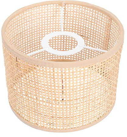 Yardwe Lámpara Colgante Tejida Pantalla Tejida De Mimbre Boho Cubierta De Lámpara Colgante Cubierta De Luces De Techo De Casa De Campo Accesorio De Luz De Cubierta Protector De Lámpara