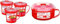 Sistema Microwave Soup Mugs & Breakfast Bowl | Steam Release Vents | 656 ml & 850 ml | Red | 3 & 1 Count