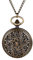 JewelryWe Taschenuhr Herren Retro Blumen Skelett Kettenuhr mit Arabischen Ziffern Vintage Analog Quarz Uhr Anhänger mit Halskette Kette für Damen Männer Bronze