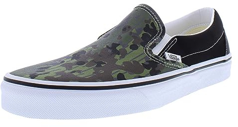 Vans Klassische Schlupfschuhe, Unisex, Größe 44, Farbe: Regen-Tarnmuster, Grün/Mehrfarbig