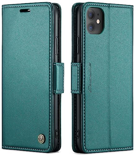 QLTYPRI Wallet Case for iPhone 11, Premium PU Leather Magnetic Flip Folio Case with [RFID Blocking] Credit Card Slots Kickstand Shockproof Protective Phone Case Cover for iPhone 11(6.1 inch) – Green