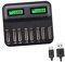 Mobestech Chargeur De Batterie Intelligent USB Slots avec Affichage Numérique pour Piles AA AAA c Multiples Et Chargement Indépendant