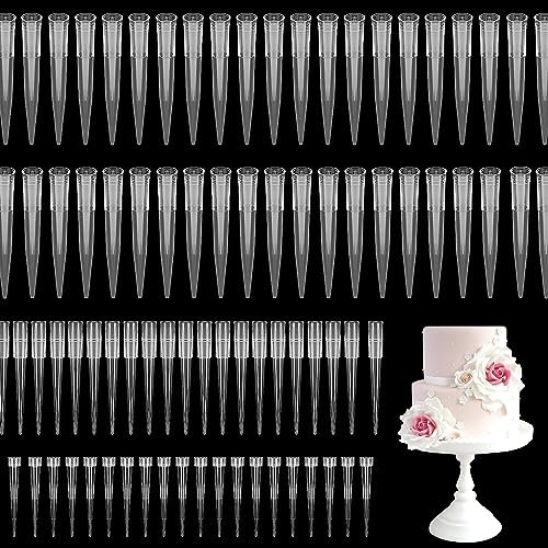 QIUMING 100 Stück 3-Größen Blumenröhrchen Blumen Wasserröhrchen Torte Blumen Röhrchen Blumenröhrchen Kunststoff Wasserröhrchen Pflanzen Blumenarrangements Anordnen für Kuchendekoration (A)