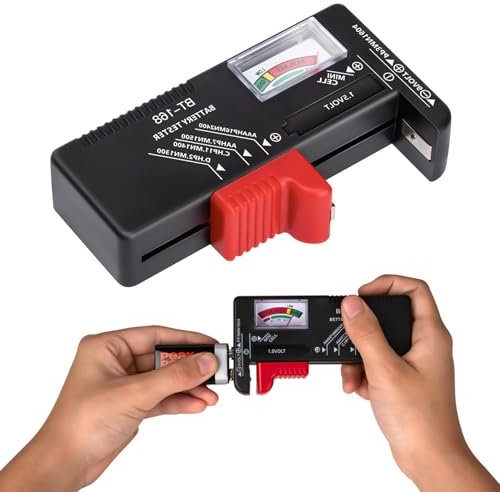 Testeur de Piles Universel,Testeur Piles, Testeur De Piles, Testeur Pile,Testeur de Capacité de Batterie,pour AA, AAA, C, D, PP3, 9V, 1.5V, Piles Bouton