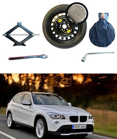 Notrad-satz 17 Zoll kompatibel mit BMW X1 mit Wagenheber, Schlüssel und Tasche (2017>)