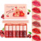 6 Farben Lip Stain Water Lip Tint Flüssiger Lippenstift Hydrating Langhaftender Lip and Cheek Tint Moisturiser Lipgloss Transferfest, Leicht, Natural Farbe Makeup(Kirsche)