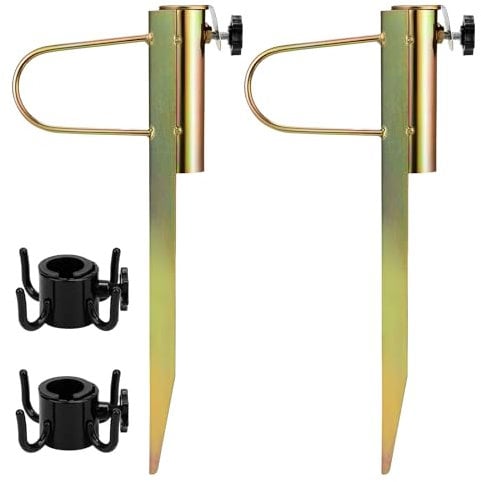 DBREAKS Porta Ombrellone in Acciaio, Picchetto per Ombrellone, Presa a Terra per Il Giardino, Picchetto da Prato per Ombrelloni, per Ombrelli con Diametro di 20-35 cm.