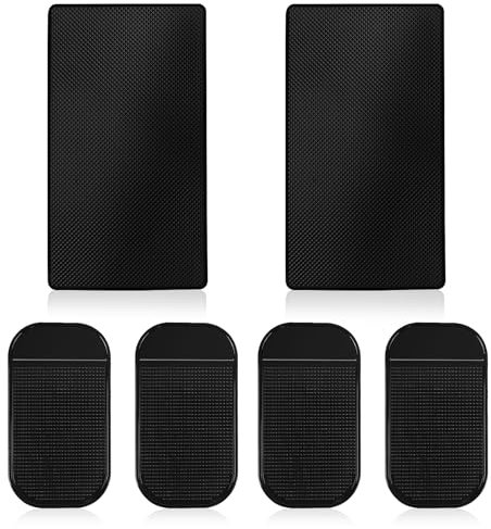 6 Stück Antirutschmatte Auto Armaturenbrett, Anti Rutsch Pads Auto Silikon Fixiermatte, Auto Armaturenbrett Anti Rutsch Matten zum Halten von Handy Schlüssel Sonnenbrille Münzen