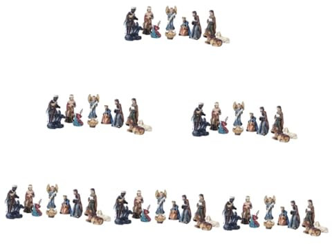 Alipis 6 Sätze Krippenschmuck Geschenke für kleine Geschenke Bürodekoration büro Dekoration Office Decoration Kunsthandwerk Babybett Schmuck für Zuhause Harzornament Weihnachten Statue