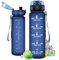 Gourde Enfant 500ml, Gourde Sport, Étanche et Réutilisable, Bouteille d'eau avec Marqueur de Temps et Filtre, Bouteille pour Enfant, l'école, Cyclisme, Voyage, Camping, Fitness, Yoga, Bureau, Gym
