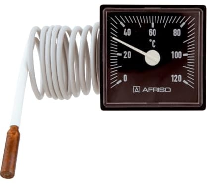 Afriso Kessel Thermometer mit Kapillarleitung 1.500 mm 45 x 45 mm 0-120 °C Fühler