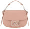 Armani Exchange Runder Mini-Bag mit Monogram Logo Der Griff wird durch die Kette mit Magnetverschluss veredelt, Innentasche mit Reißverschluss und abnehmbarem Schulterriemen. Pink, Punch Al Latte