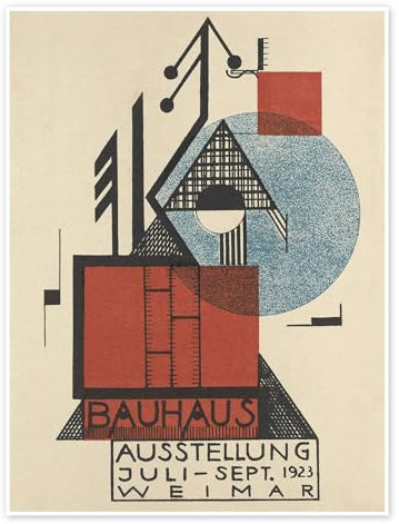Bauhaus Ausstellung 1923, Karte IX Poster 50 x 70 cm Beige Wandbilder Wanddeko
