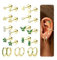 MILACOLATO 11 Paires Boucles d'Oreilles Femme Or/Argent Bijoux Acier Inoxydable Femme Boucles d’Oreilles Huggie Cartilage CZ vert Boucles d’Oreilles Creoles Or Pour le Piercing Oreille Multiple