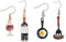 CHROMACRAFT 1 Paar Rotweinglas-Ohrringe Und 1 Paar Spiegelei-Wurst-Ohrringe, Interessante Ohrringe, Niedliche Persönlichkeitsohrringe, Kreative Ohrringe