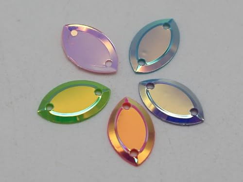 2000 lose Pailletten in Pferdeaugen-Optik, gemischte Farben, 8 x 12 mm, zum Nähen, für Hochzeiten, Basteln – Standard