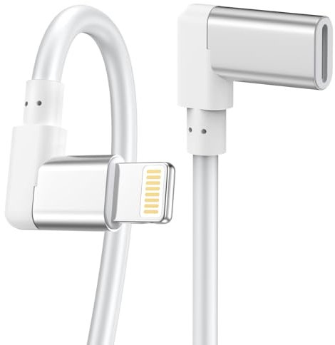 iPhone Charger for Live Extension Cable,[Apple MFi Certified]90 Degree Lightning Charging Male to Female Extender Dock Adapter for iPhone 14/Pro Max/13/12/11/XS/X/8/7/6 Pass Data Audio Live Broadcast