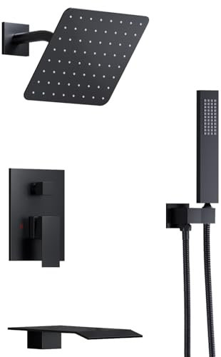 Grifo Ducha Empotrado Monomando Conjunto Ducha 3 Modos Grifos Duchas de Baño,negro