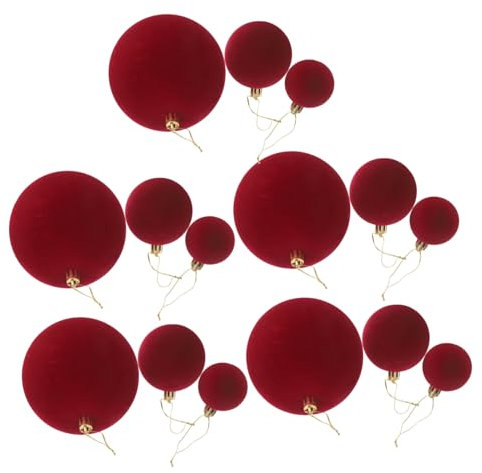Hemobllo 15piezas Adornos De Terciopelo para Árbol Bolas De Terciopelo Decoración De San Valentín para Fiesta Bolas De Plástico Irrompibles Adorno Colgante para Árbol y Puerta