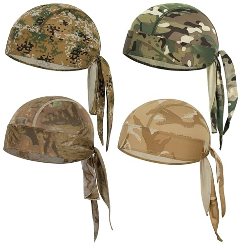 Ltsbaed 4 Stück Sport Bandana Cap, Sommer Fahrradmütze Kopftuch Sport | Atmungsaktiv Fahrrad Kopfbedeckung Kopftuch; Atmungsaktive Sommer Kopftücher; für Laufen Wandern Klettern